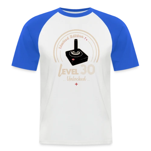 T-shirt 'Niveau 30 Débloqué' - Anniversaire Gamer - T-shirt baseball manches courtes Homme