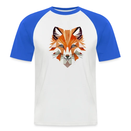 Renard Géométrique Éclatant - T-shirt baseball manches courtes Homme
