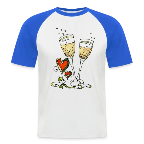 Verres Cœurs & Fêtes - T-shirt baseball manches courtes Homme