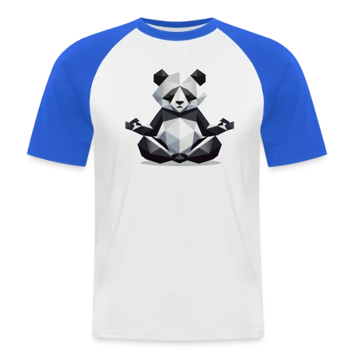 Panda Zen Géométrique : Harmonie Minimaliste - T-shirt baseball manches courtes Homme
