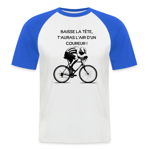 Cyclisme Humour - Design Minimaliste Vélo - T-shirt baseball manches courtes Homme