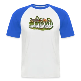 Maquette de T-shirt baseball manches courtes Homme « L'Oie Élégante » à imprimer et personnaliser
