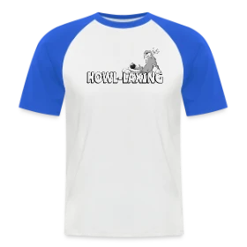 Maquette de T-shirt baseball manches courtes Homme « Loup qui pète - Humour animalier cartoon » à imprimer et personnaliser