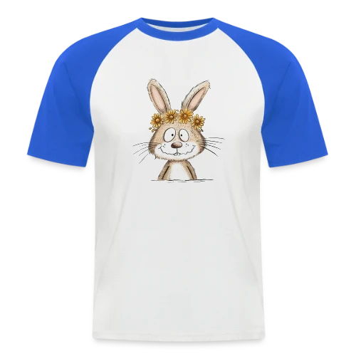 Lapin Rigolo Couronne Fleurs - T-shirt baseball manches courtes Homme