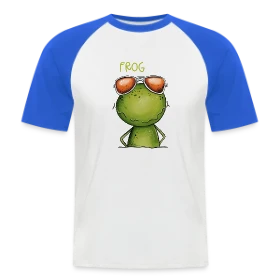 Maquette de T-shirt baseball manches courtes Homme « Grenouille Cool et Inoubliable » à imprimer et personnaliser