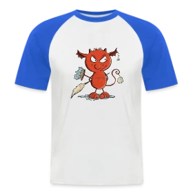 Maquette de T-shirt baseball manches courtes Homme « Petit diable du ménage - Nettoyage fun » à imprimer et personnaliser