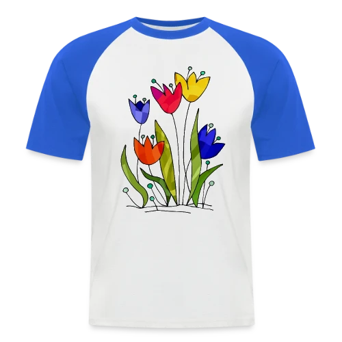 Bouquet de Fleurs - T-shirt baseball manches courtes Homme