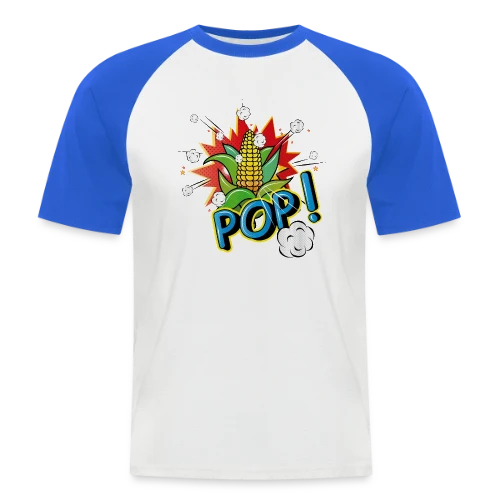 Maïs Pop Art Pétillant & Popcorn Volant - T-shirt baseball manches courtes Homme