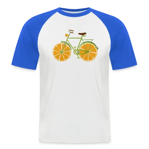 T-shirt Vélo Fruitix : L'Original Fun aux Roues Oranges - T-shirt baseball manches courtes Homme