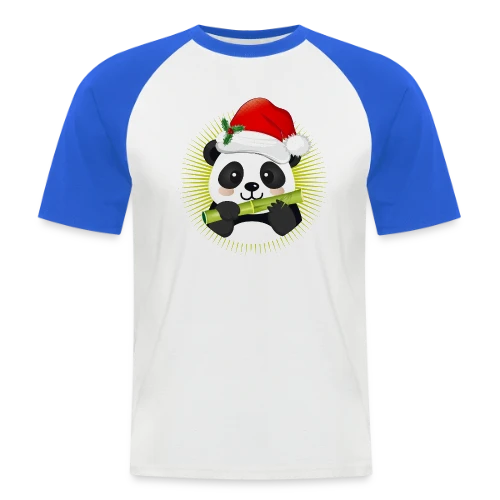 Panda Festif de Noël - T-shirt baseball manches courtes Homme