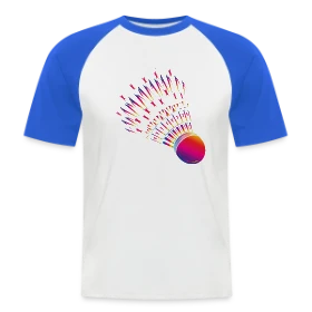Maquette de T-shirt baseball manches courtes Homme « Volant de Badminton Vibrant » à imprimer et personnaliser