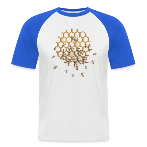 Nid d'Abeille Géométrique : Nature & Harmonie - T-shirt baseball manches courtes Homme