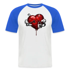 Maquette de T-shirt baseball manches courtes Homme « Cœur Résilient » à imprimer et personnaliser