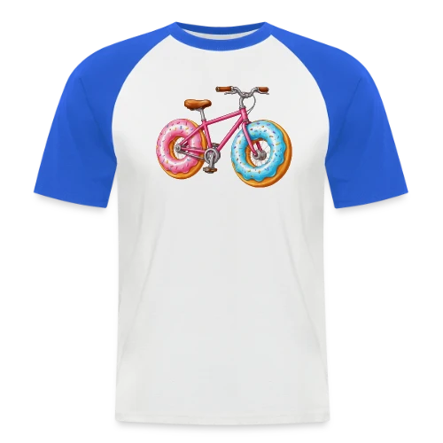 T-shirt Cycliste Gourmand : Donut & Vélo Humoristique - T-shirt baseball manches courtes Homme