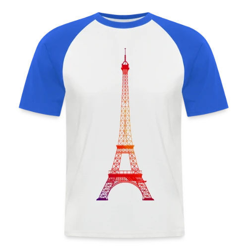 Tour Eiffel Dégradé - T-shirt baseball manches courtes Homme