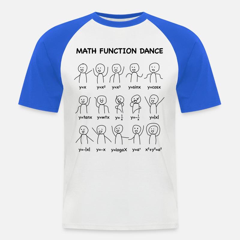 The 'Math Function Dance' (Nerd-Shirt) - Männer Baseball-T-Shirt - Weiß/Royalblau