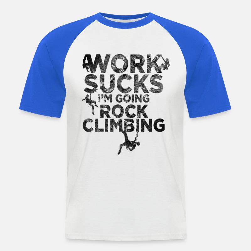 klettern boulder Kletterer klettergurt Geschenk - Männer Baseball-T-Shirt - Weiß/Royalblau