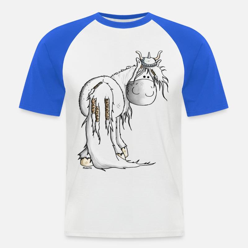 Wikinger Isländer - Pferd - Männer Baseball-T-Shirt - Weiß/Royalblau