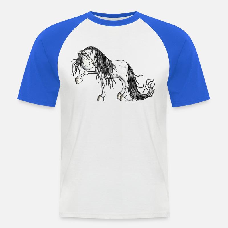 Lustiger Andalusier - Männer Baseball-T-Shirt - Weiß/Royalblau