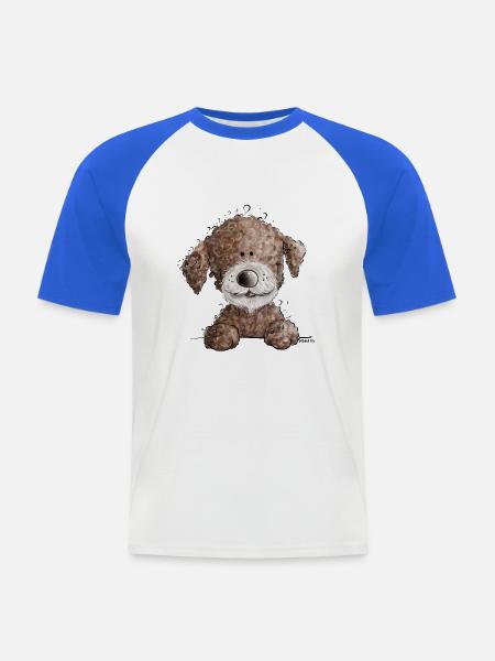 Sweet Lagotto Romagnolo I water dog cartoon dog - Men's Baseball T-Shirt - white/royal blue
