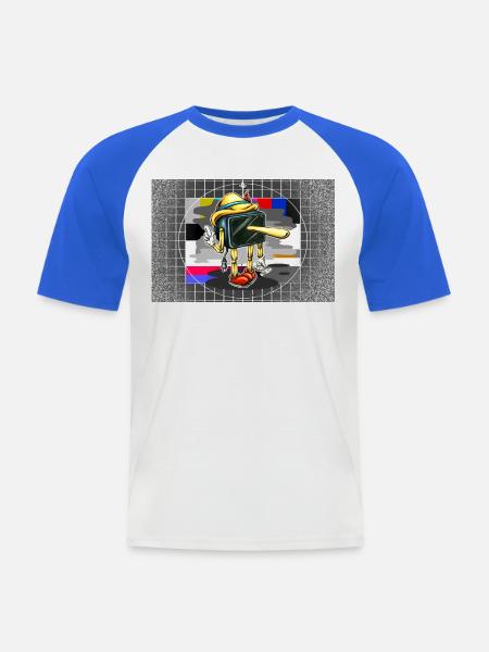 Poster Piglotzio2 - Men's Baseball T-Shirt - white/royal blue