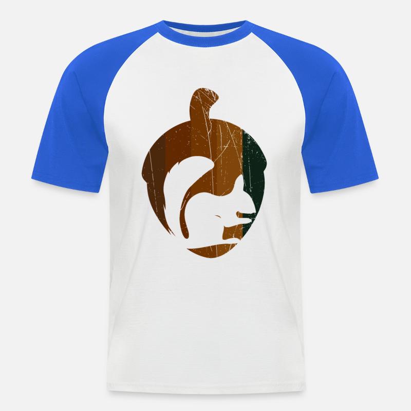 Haselnuss - Eichhörnchen - Männer Baseball-T-Shirt - Weiß/Royalblau