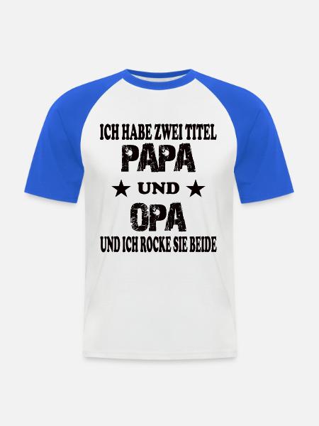 papa und opa - Männer Baseball-T-Shirt - Weiß/Royalblau