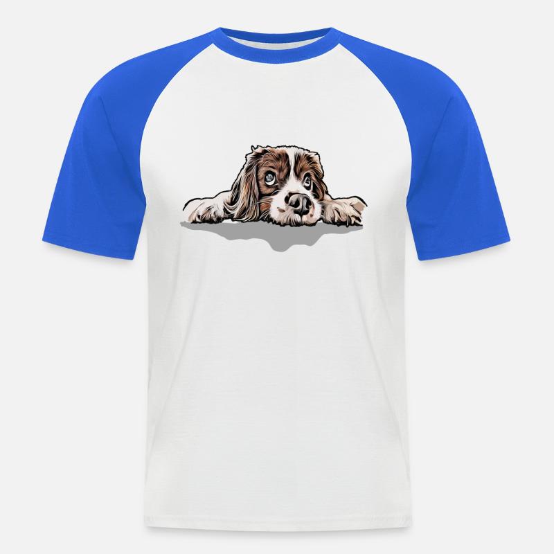 Cavalier King Charles Spaniel - Männer Baseball-T-Shirt - Weiß/Royalblau