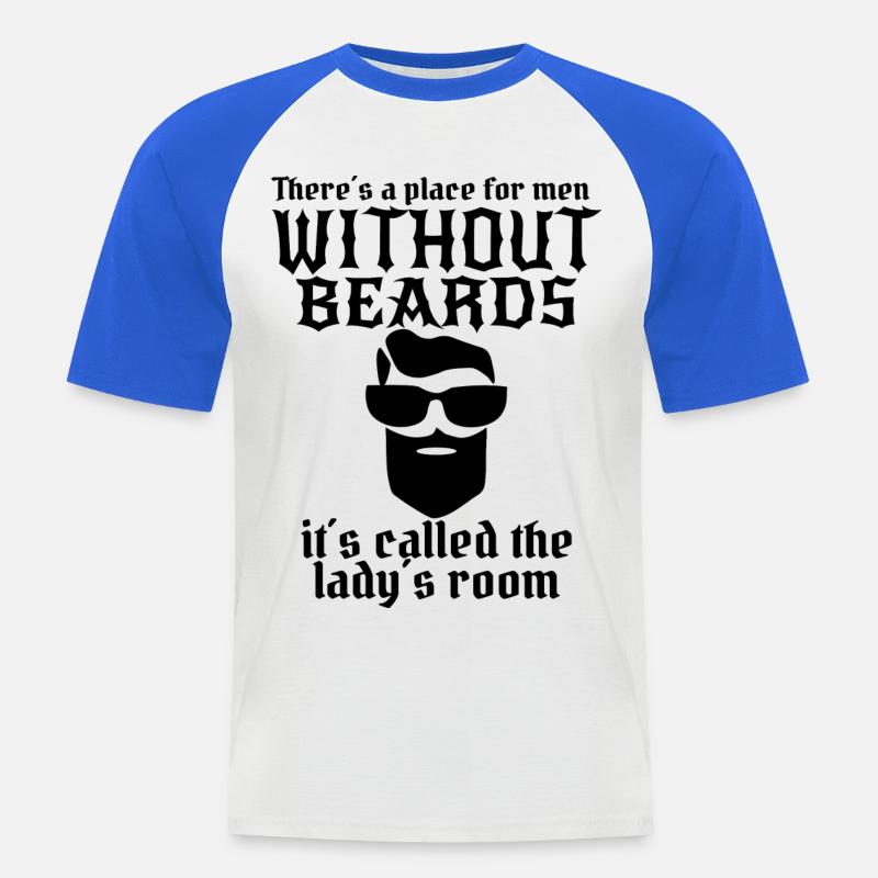Mann mit Bart - Männer Baseball-T-Shirt - Weiß/Royalblau