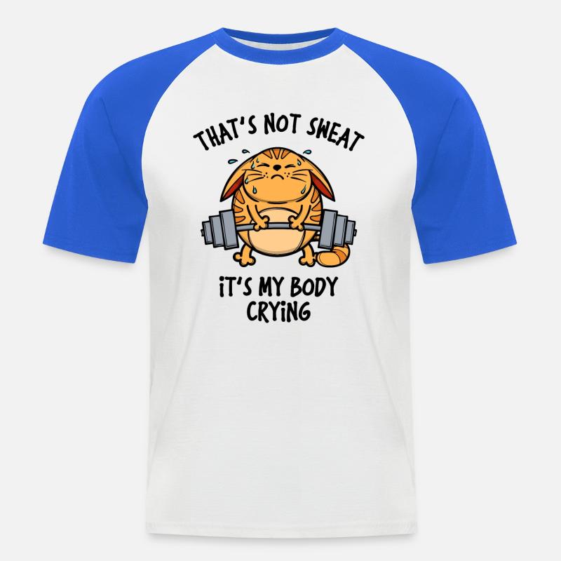 Fitness Training Statement Langhantel - Männer Baseball-T-Shirt - Weiß/Royalblau