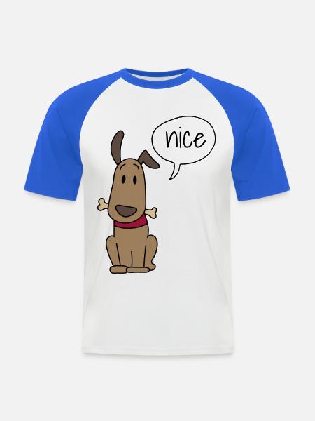 Cute dog - Men's Baseball T-Shirt - white/royal blue