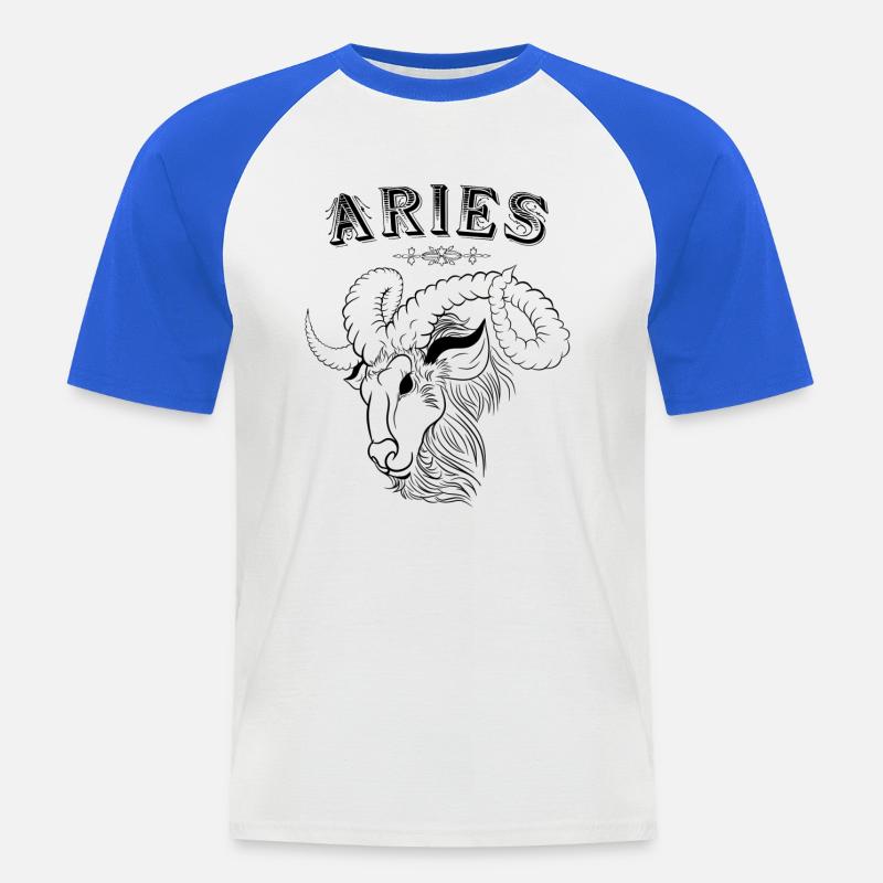 Aries Sternzeichen Widder - Männer Baseball-T-Shirt - Weiß/Royalblau