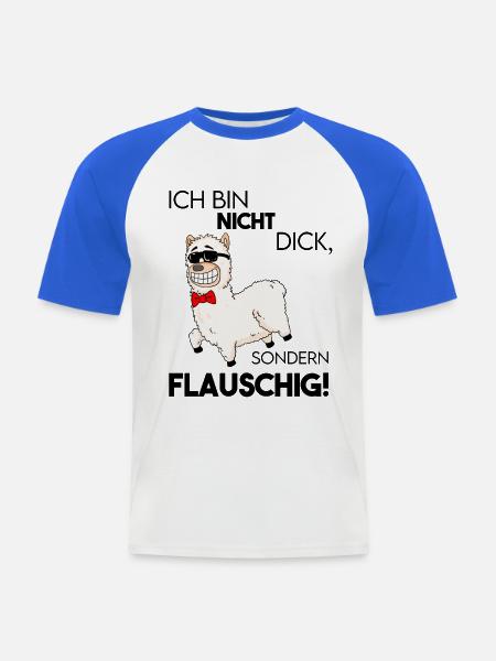 Alpaka - Ich bin nicht dick - Männer Baseball-T-Shirt - Weiß/Royalblau