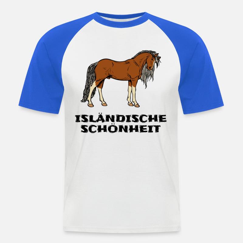 Isländer Pferde Statement Islandpferde Pferdenarr - Männer Baseball-T-Shirt - Weiß/Royalblau