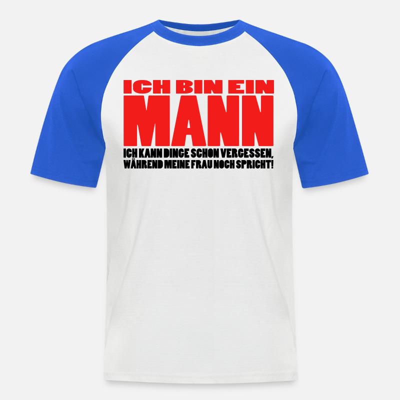 mann spruch witzig männer ehemann ehe - Männer Baseball-T-Shirt - Weiß/Royalblau