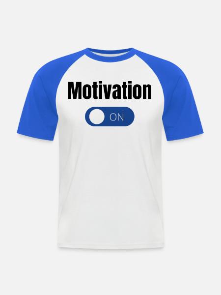 Einstellung Blauer EinAus Toggle - Männer Baseball-T-Shirt - Weiß/Royalblau