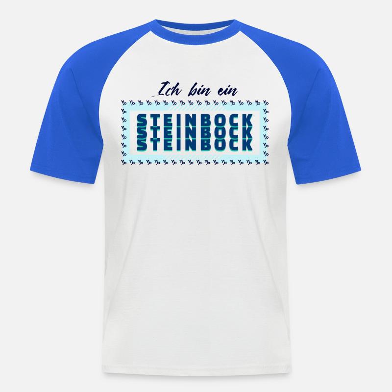 Tierkreiszeichen Steinbock Statement Horoskop - Männer Baseball-T-Shirt - Weiß/Royalblau