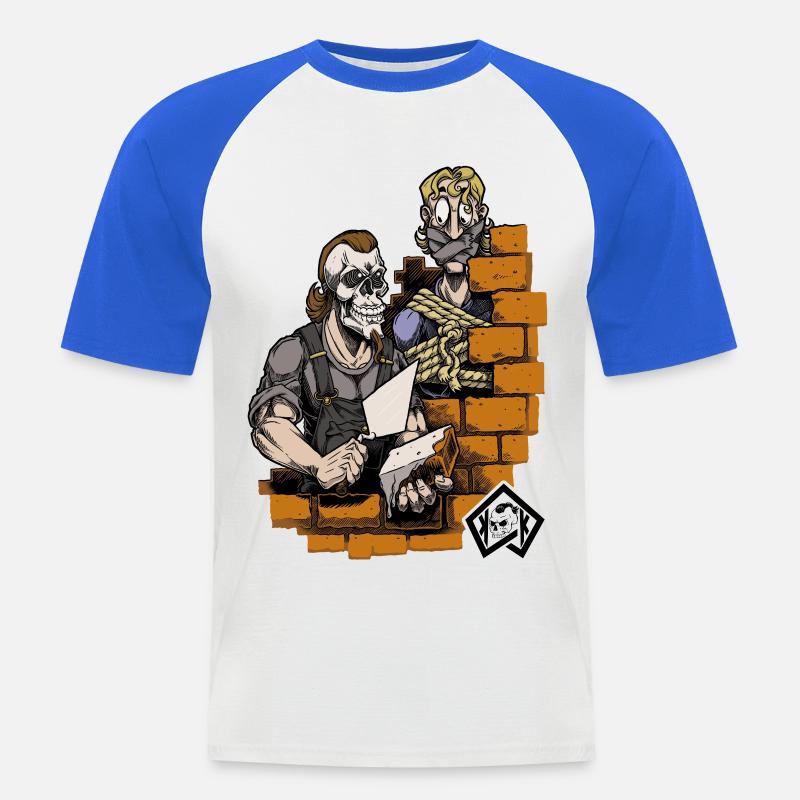Bricklayer, master mason, craftsman, construction technician - Men's Baseball T-Shirt - white/royal blue