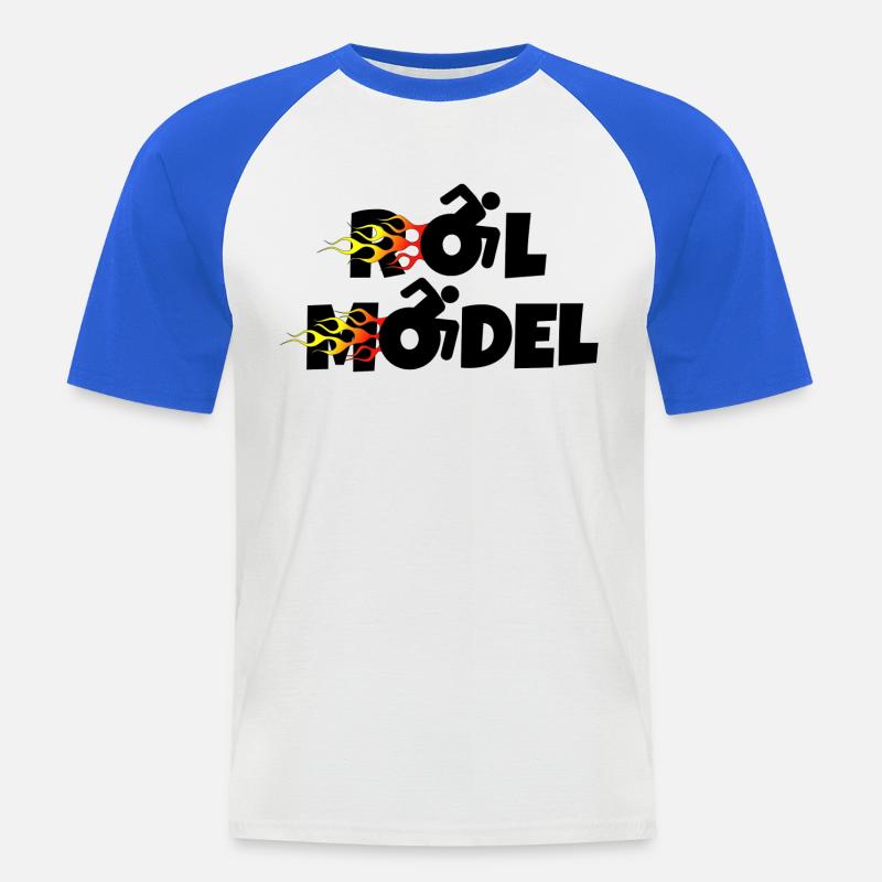 Jeder Rollstuhlfahrer ist ein Vorbild * - Männer Baseball-T-Shirt - Weiß/Royalblau