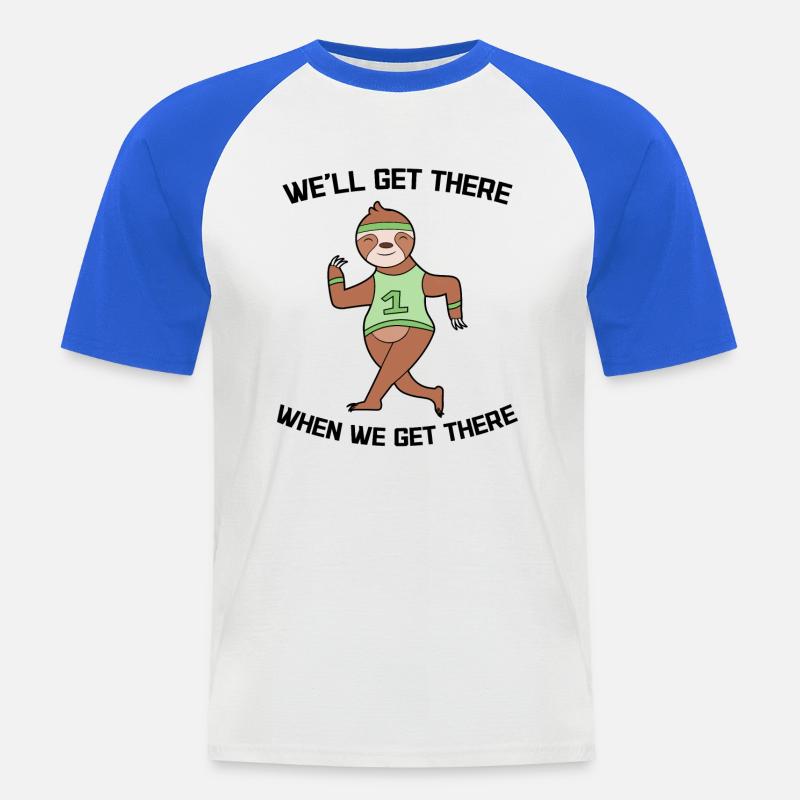 Cool Statement Faultier Langsam Dschungel Tier - Männer Baseball-T-Shirt - Weiß/Royalblau