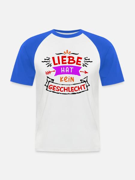 Lgbt Gleichgeschlechtliche Partnerschaft Statement - Männer Baseball-T-Shirt - Weiß/Royalblau