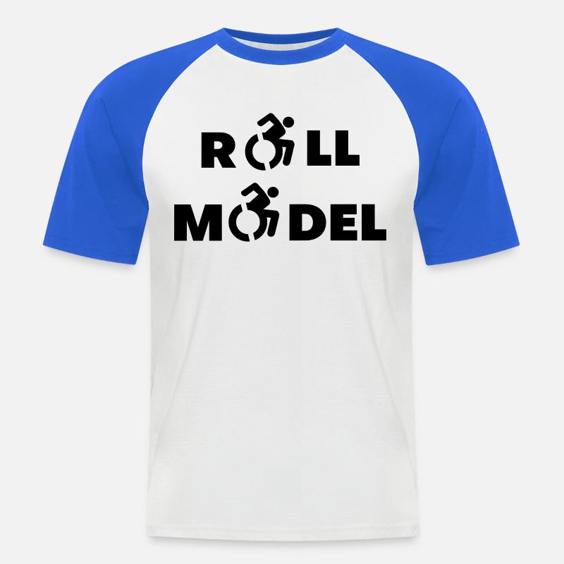 Jeder Rollstuhlfahrer ist ein Vorbild * - Männer Baseball-T-Shirt - Weiß/Royalblau