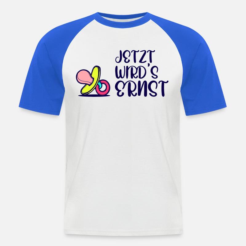 Elternschaft Eltern Geburt Statement Schwanger - Männer Baseball-T-Shirt - Weiß/Royalblau