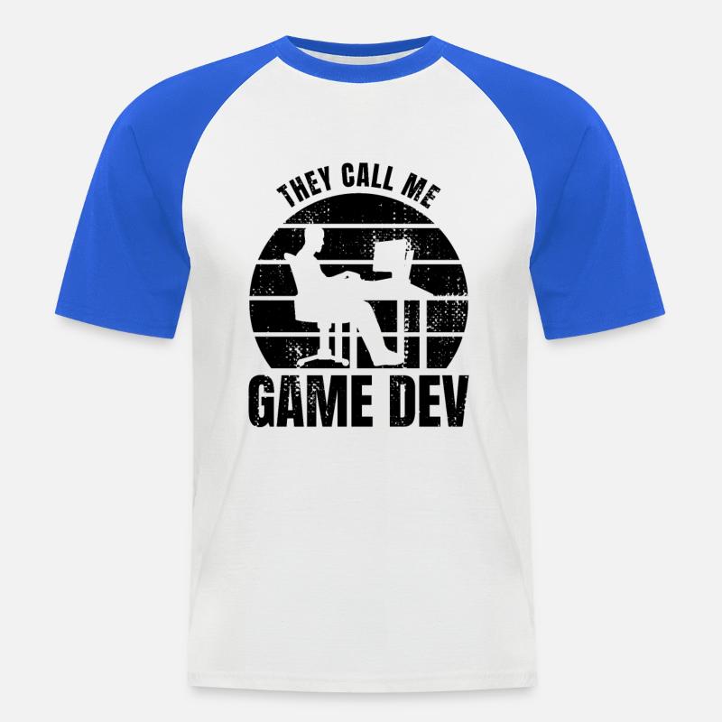 Game Developer - Men's Baseball T-Shirt - white/royal blue