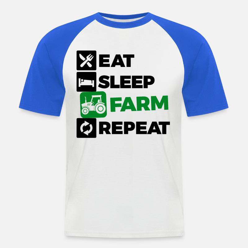 Kraftfahrzeug Traktor Statement Ackerbau Biobauer - Männer Baseball-T-Shirt - Weiß/Royalblau