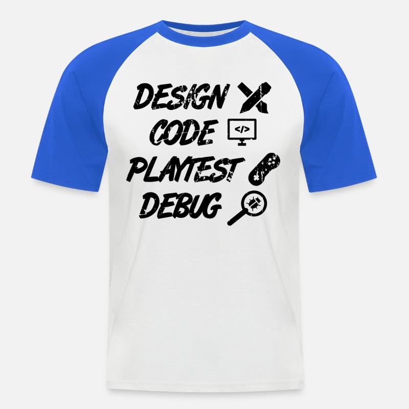 Design Code Playtest Debug - Men's Baseball T-Shirt - white/royal blue