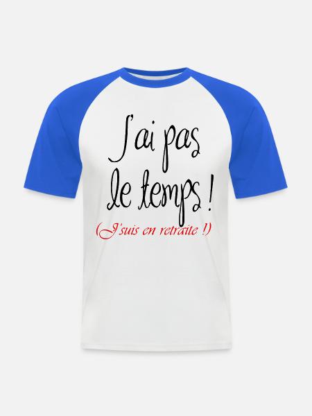 Vive la retraite - T-shirt baseball manches courtes Homme - blanc/bleu royal