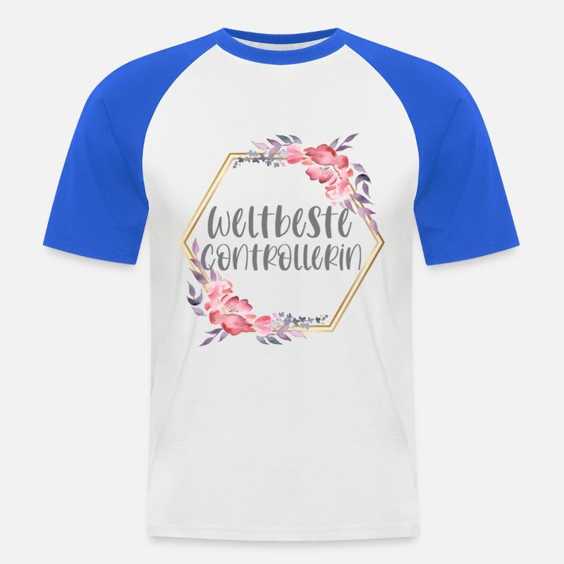 Controllerin Controlling Beruf Geschenk - Männer Baseball-T-Shirt - Weiß/Royalblau