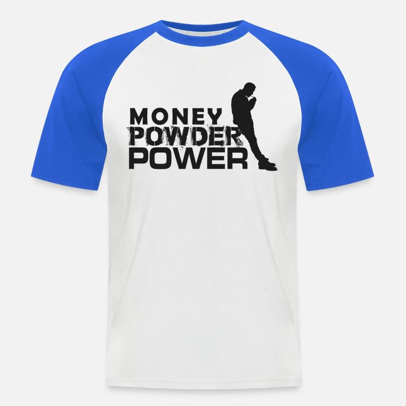 MPP schwarz - Männer Baseball-T-Shirt - Weiß/Royalblau