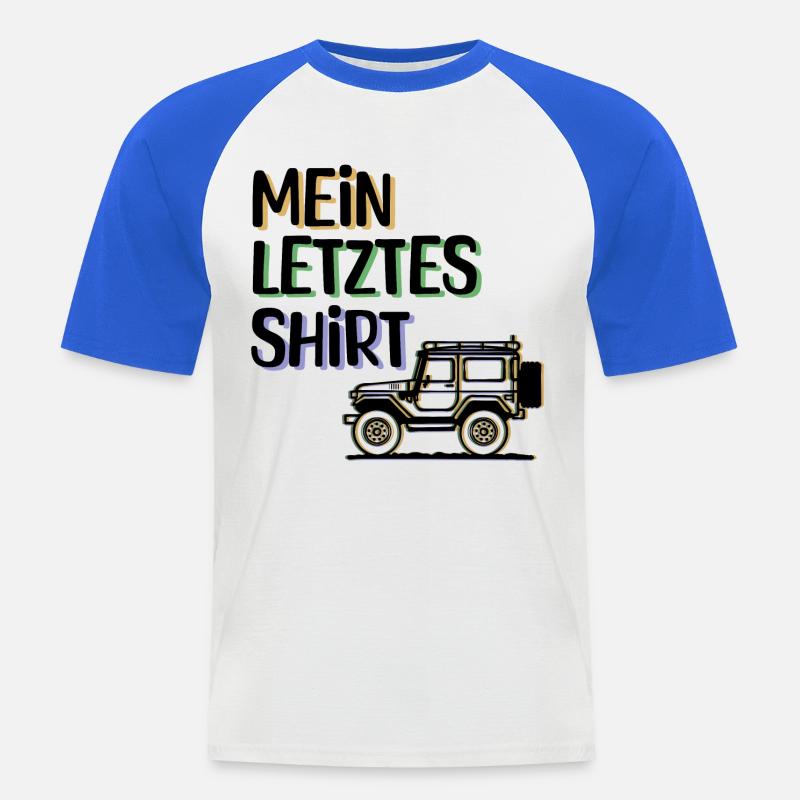 Wanderer Camping Statement Campingplatz Ferien - Männer Baseball-T-Shirt - Weiß/Royalblau